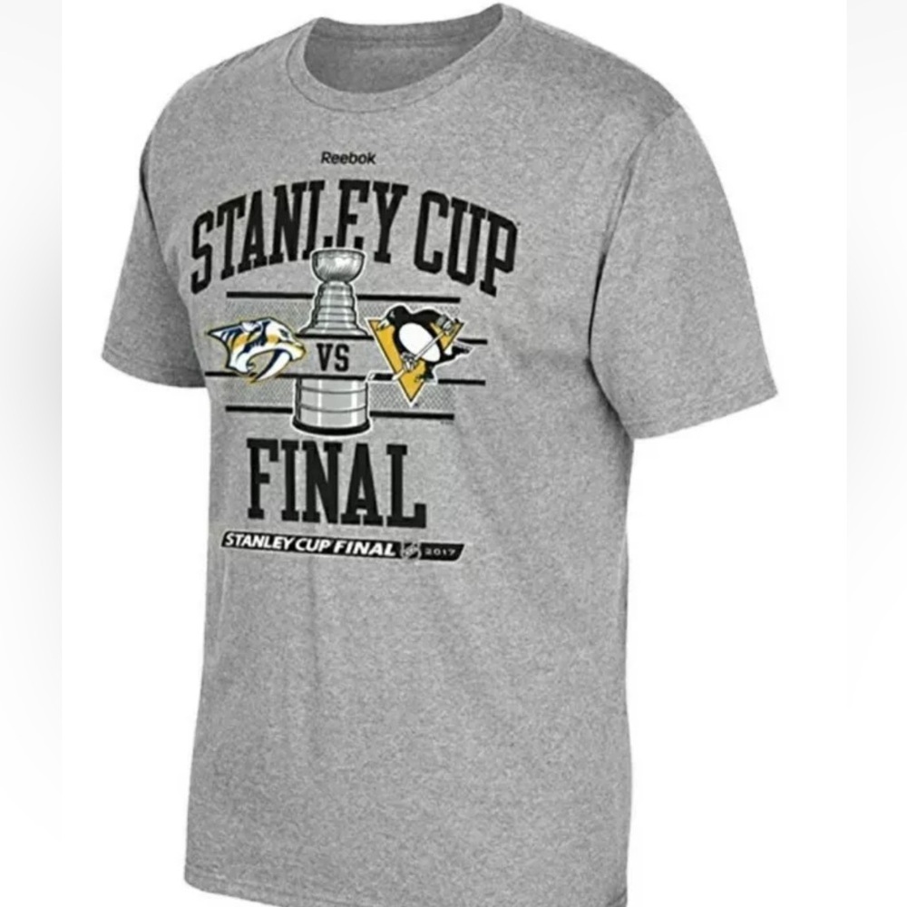 Reebok NHL Stanley Cup Finals 2017 Grey Heather Mens T Shirt Medium